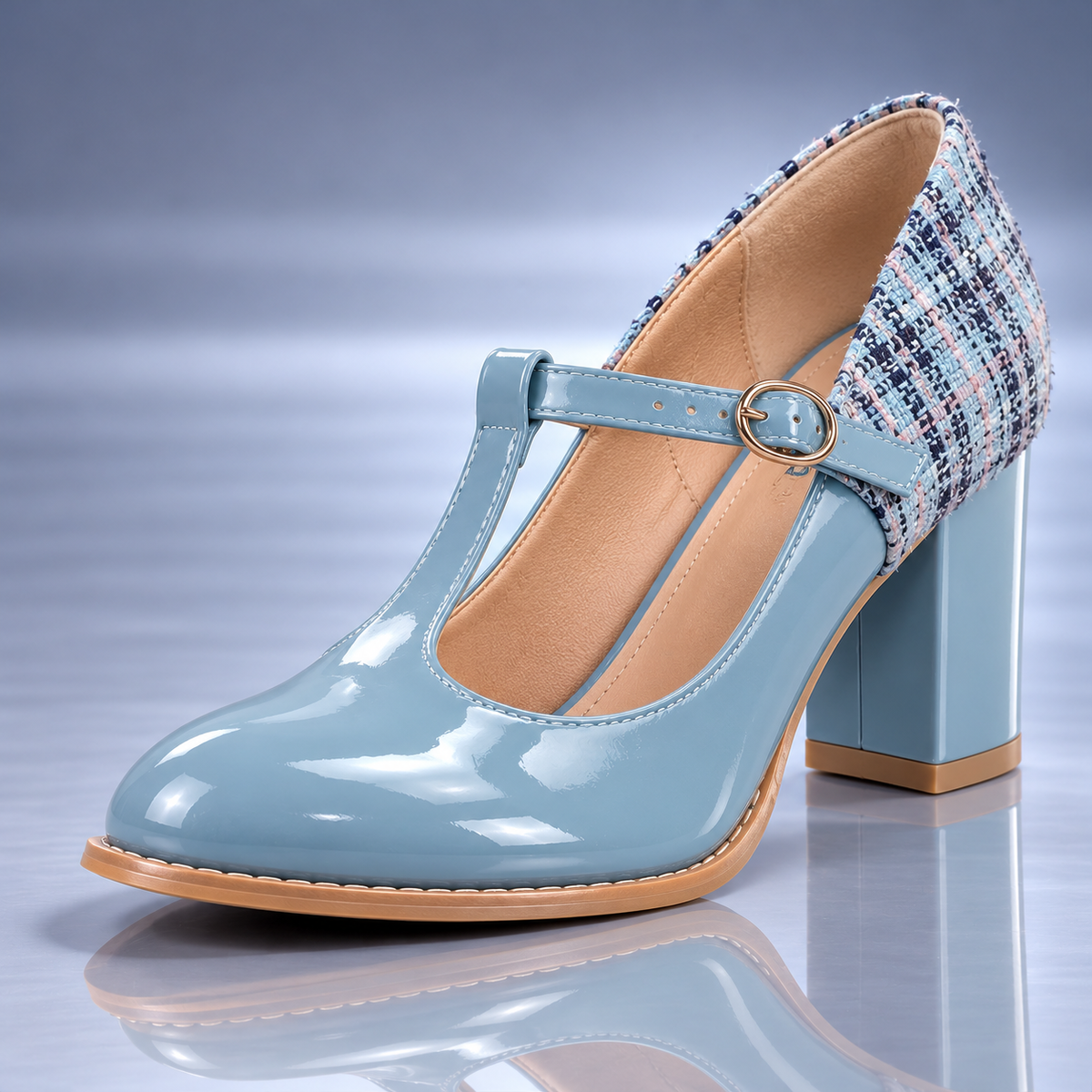 Rosalía | Zapatos de charol con tacón y tira