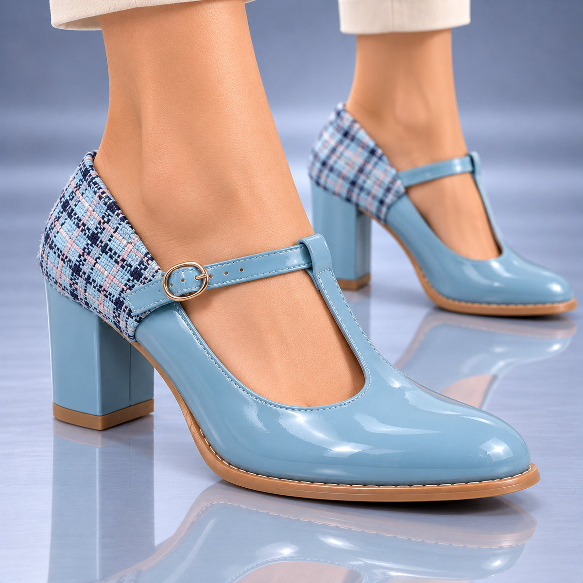 Rosalía | Zapatos de charol con tacón y tira