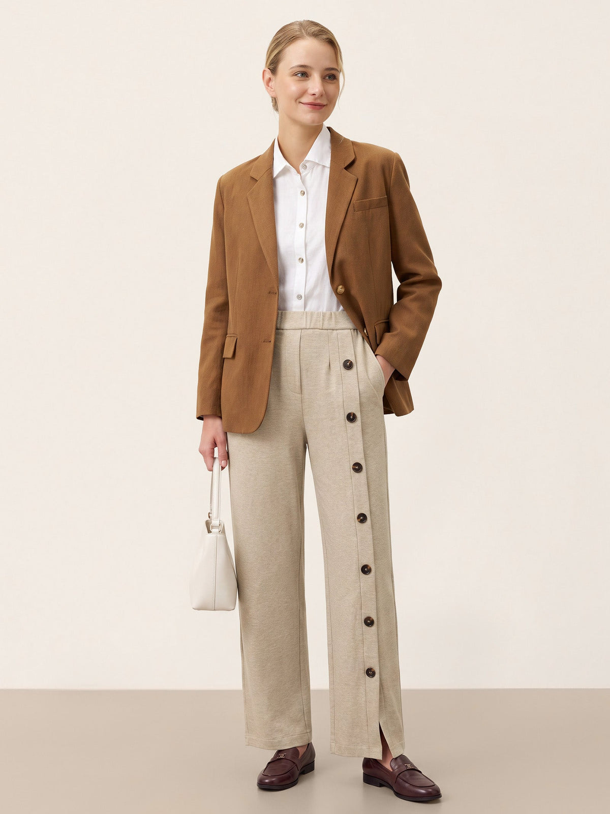 Blazer entallado en lyocell-lana