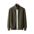100% Jersey cachemir en canalé con cuello alto