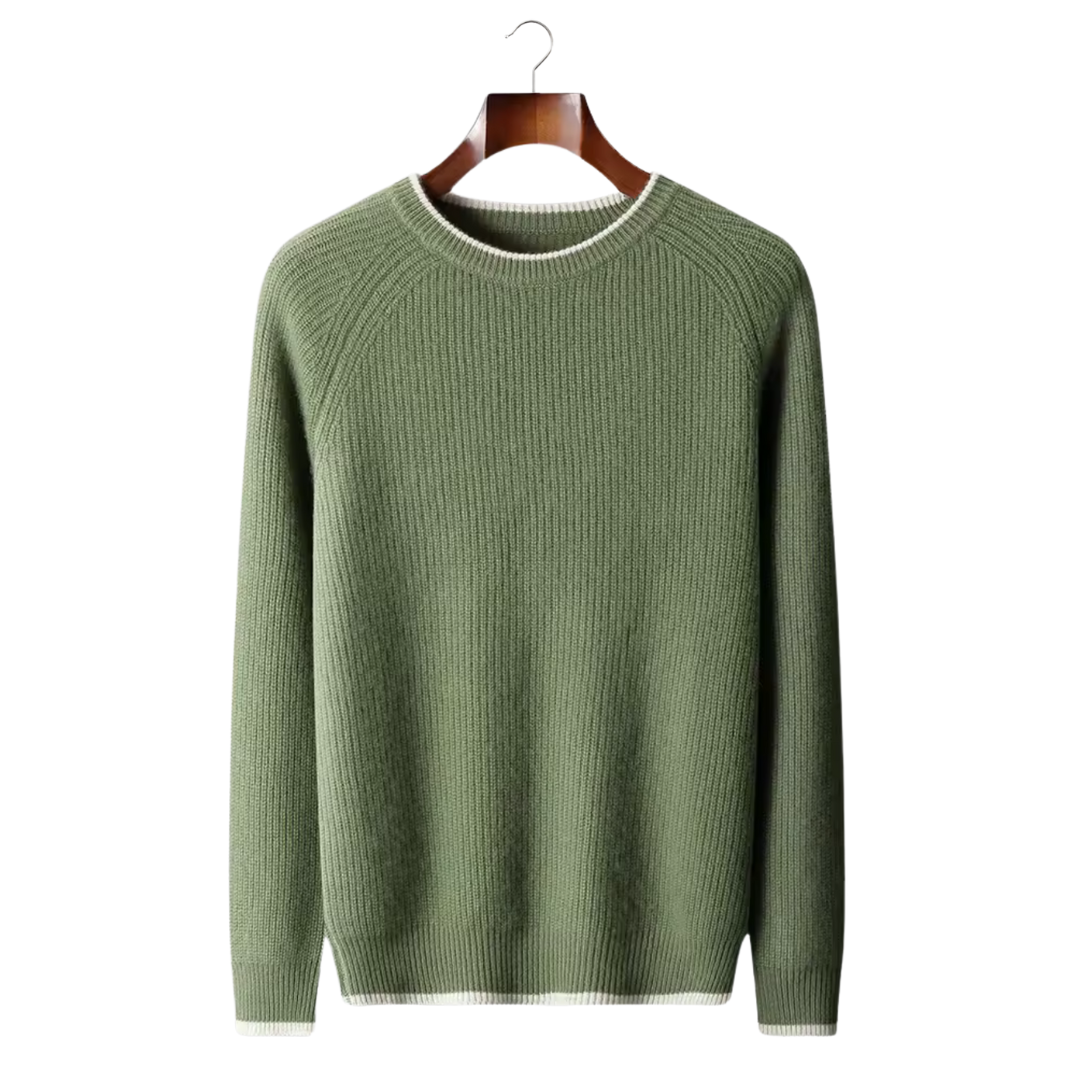 Jersey de lana bicolor con cuello redondo