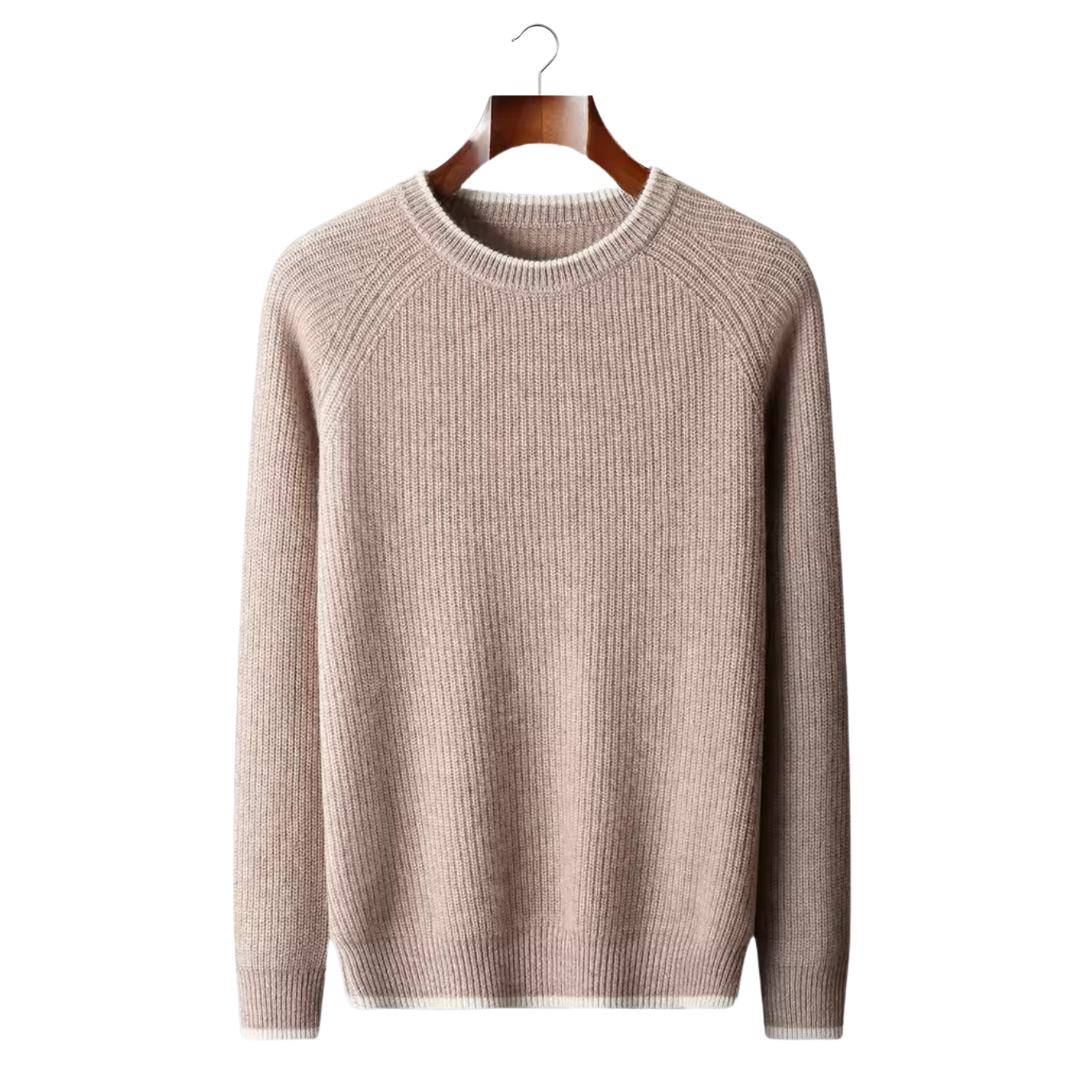 Jersey de lana bicolor con cuello redondo