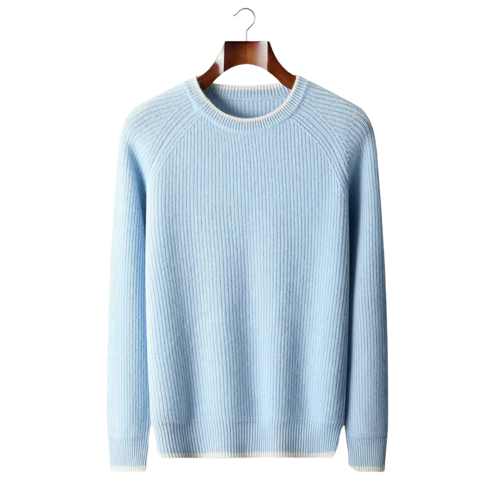 Jersey de lana bicolor con cuello redondo