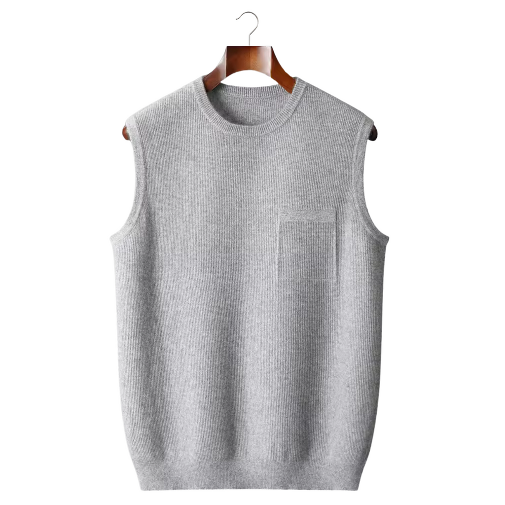 Chaleco 100% cachemir con cuello redondo