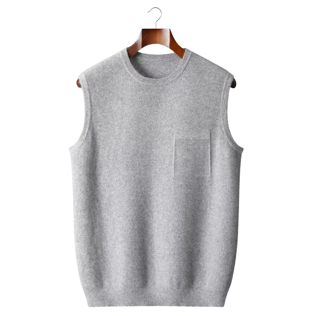 Chaleco 100% cachemir con cuello redondo