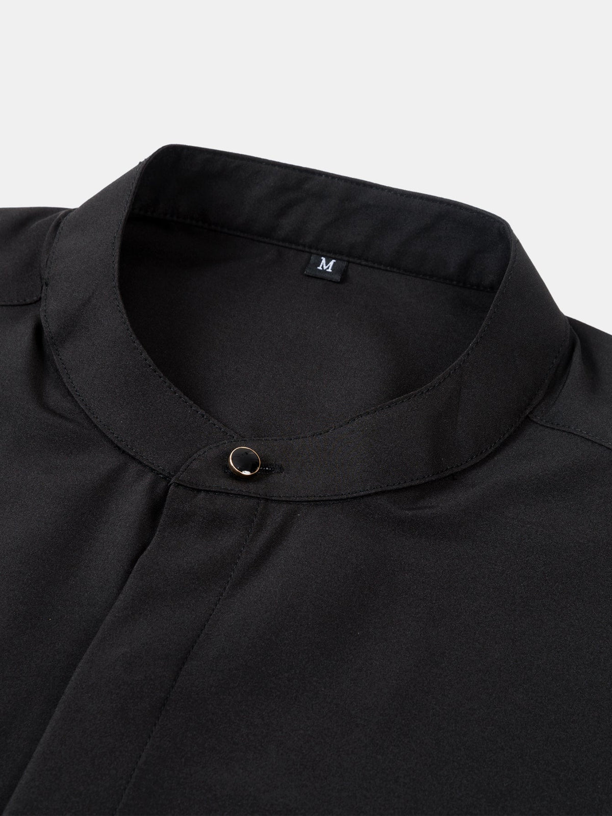 Camisa de Vestir con Cuello Mao y Pantalón Ajustado de Corte Cónico