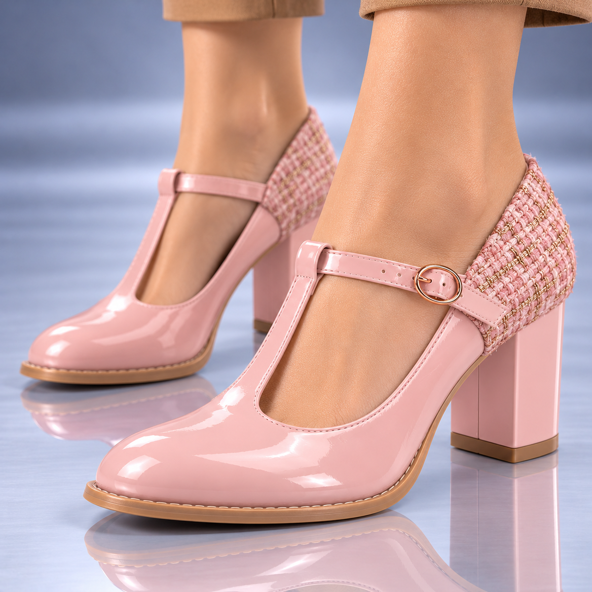 Rosalía | Zapatos de charol con tacón y tira
