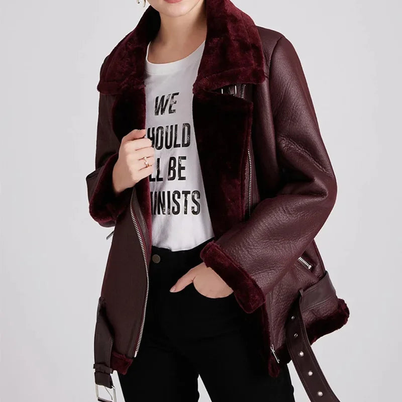 Chaqueta Aviador de Piel Sintética