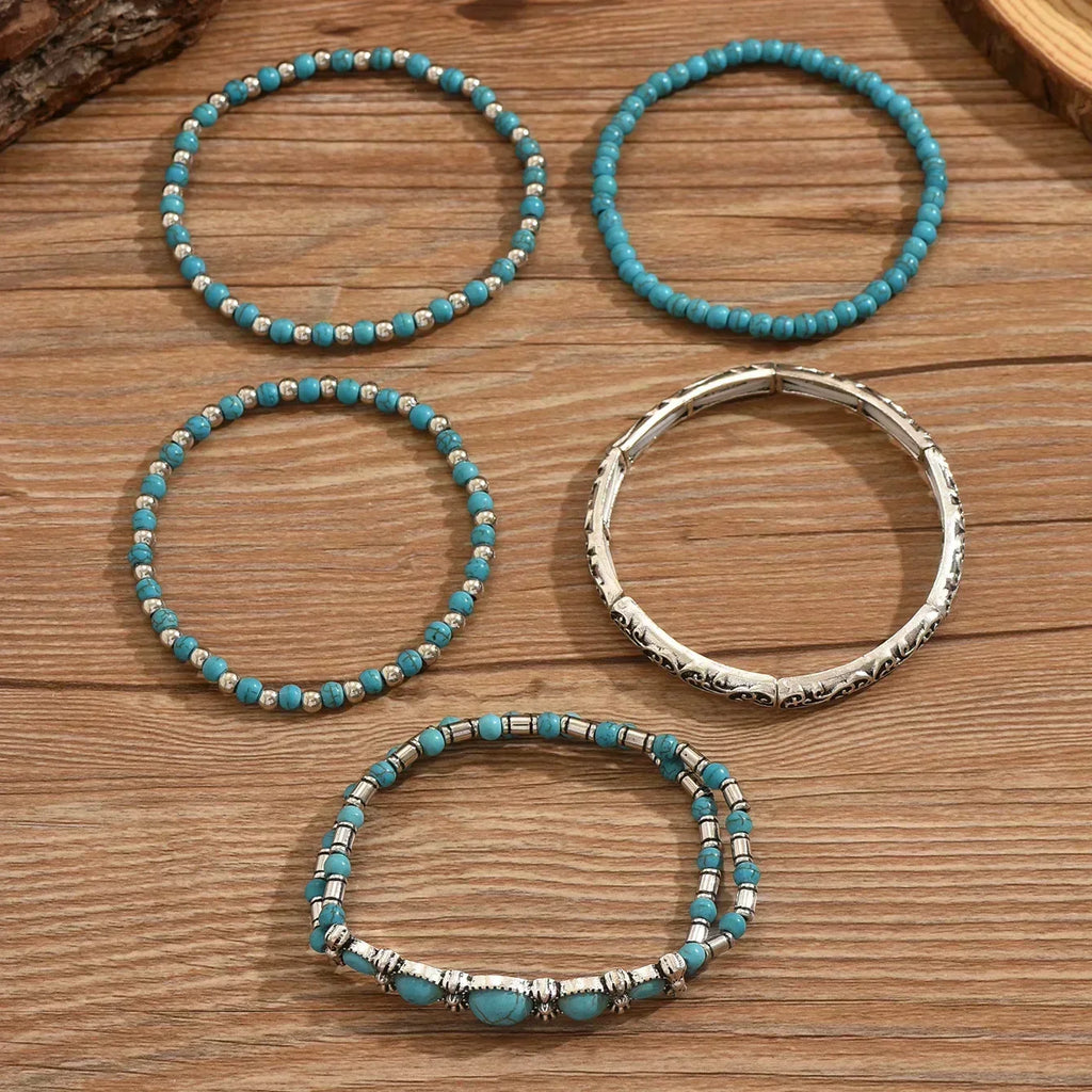 Turquoise Beaded Bracelet Set