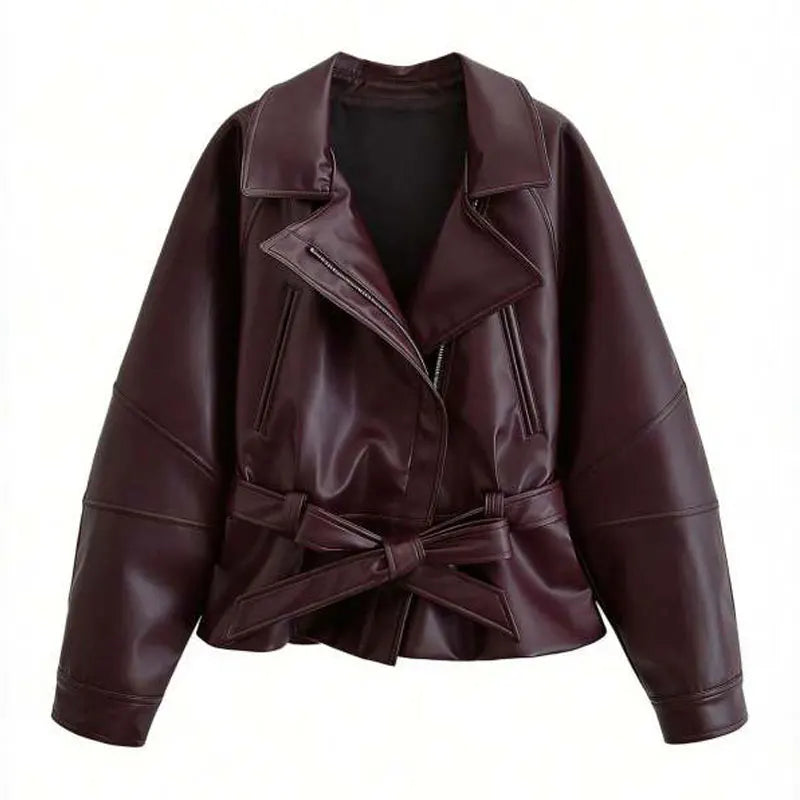 Chaqueta Corta de Cuero Sintético