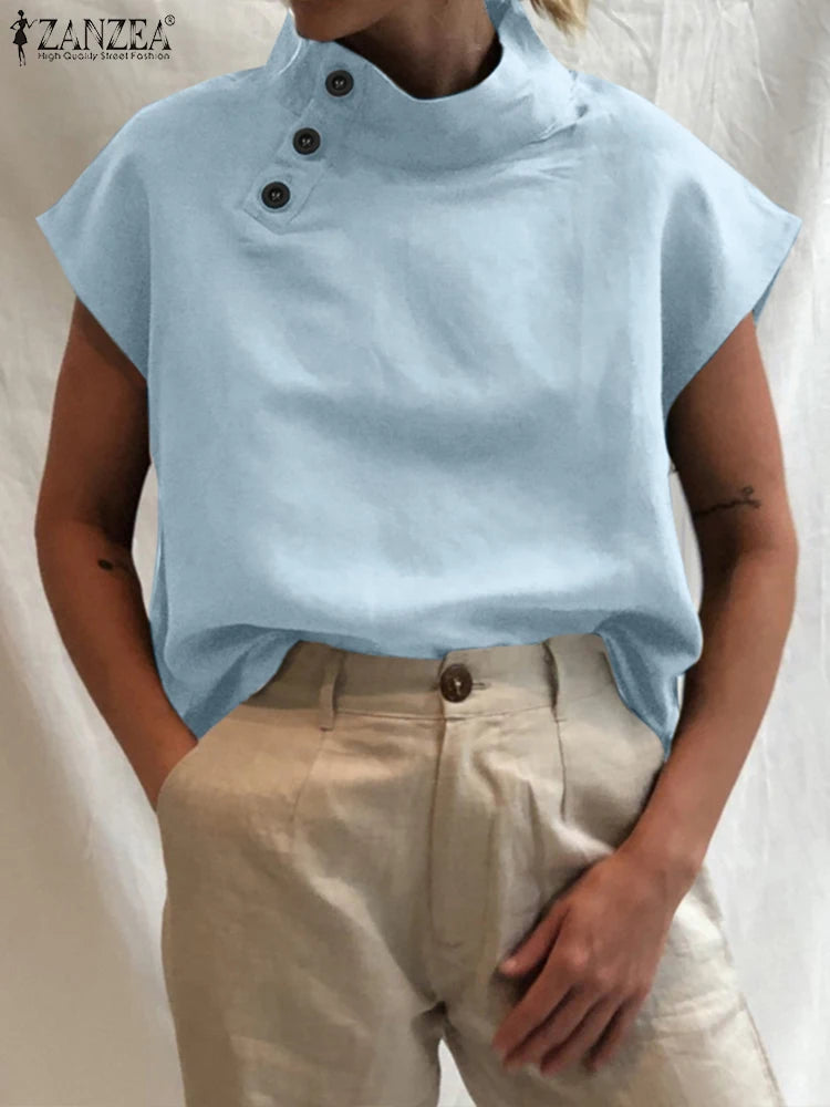 Blusa de lino y algodón Celmia
