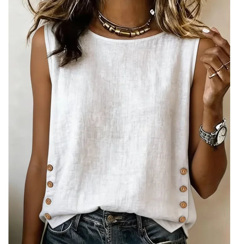 Blusa con cuello redondo