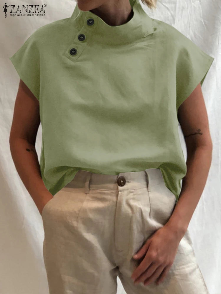 Blusa de lino y algodón Celmia