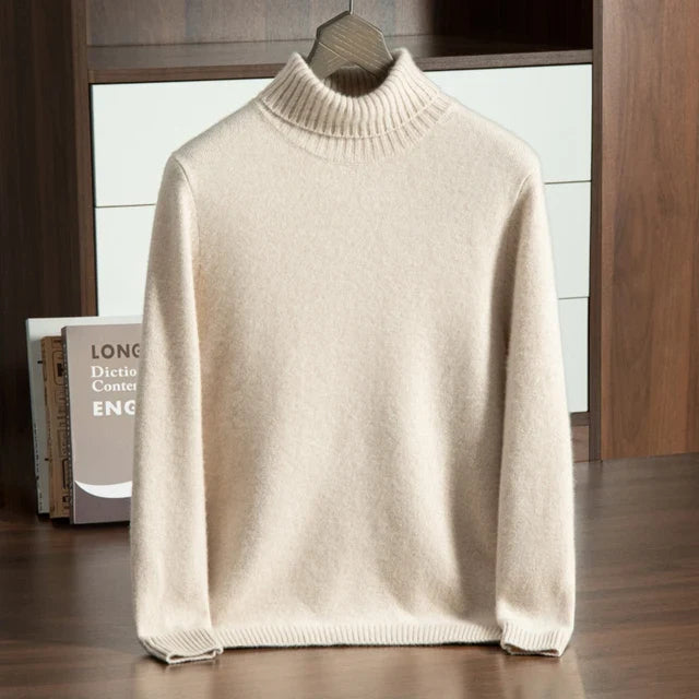 Jersey de cuello vuelto 100 % cachemira