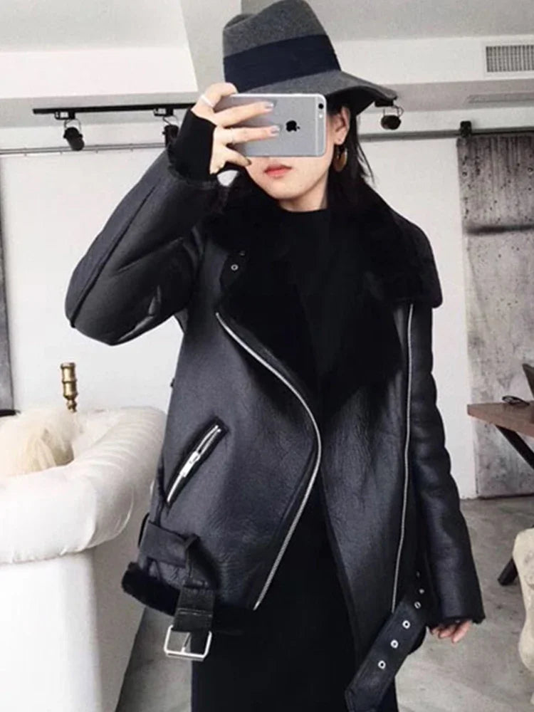 Chaqueta Aviador de Piel Sintética