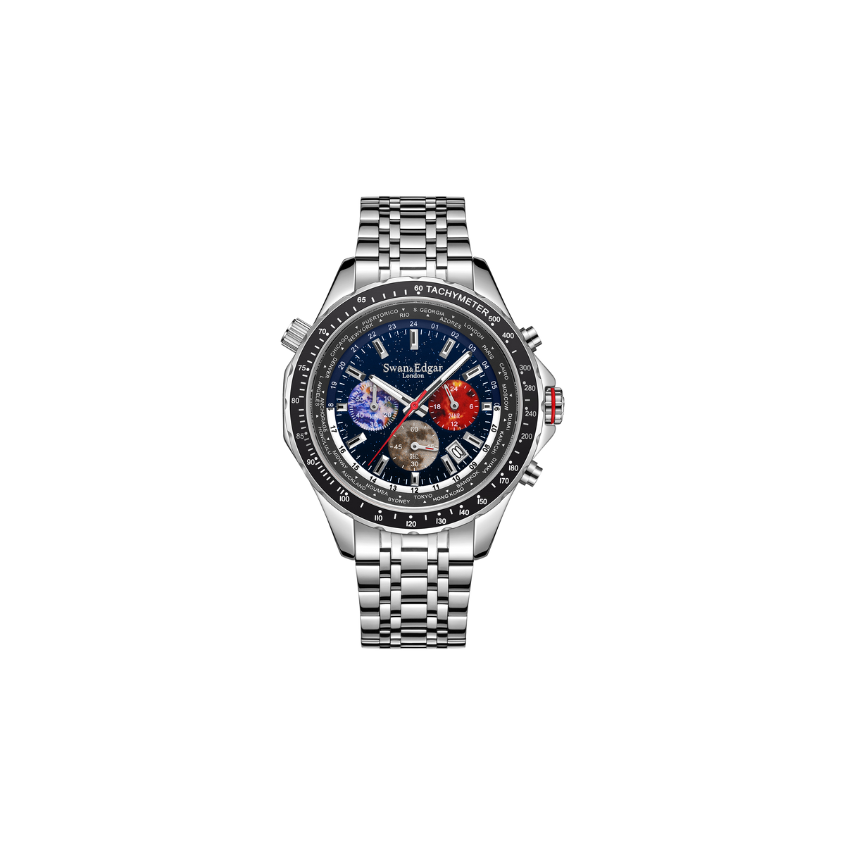 World Timer Mechanical Quartz Azul