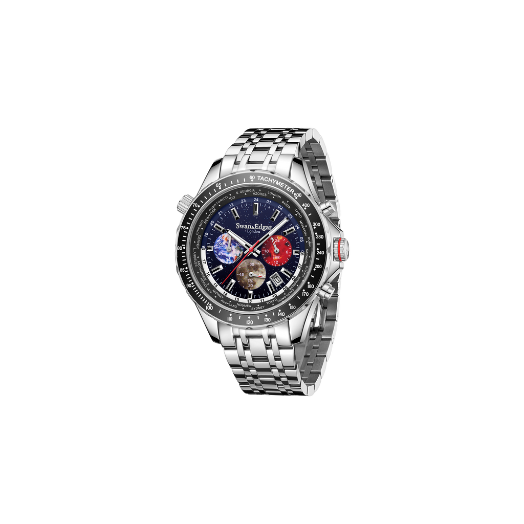 World Timer Mechanical Quartz Azul
