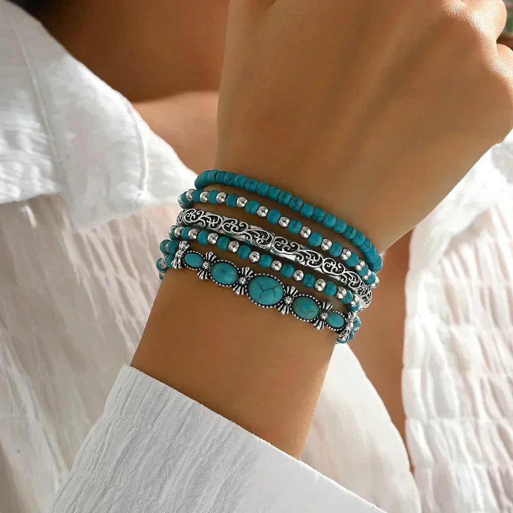 Turquoise Beaded Bracelet Set