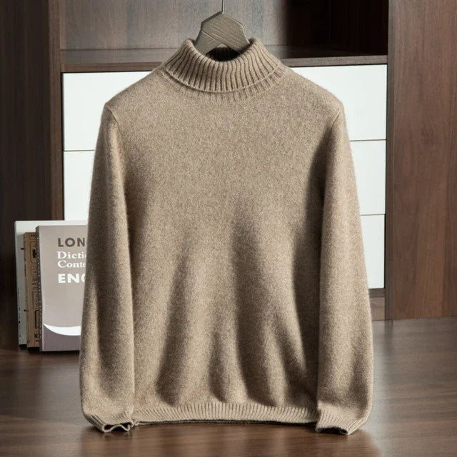 Jersey de cuello vuelto 100 % cachemira