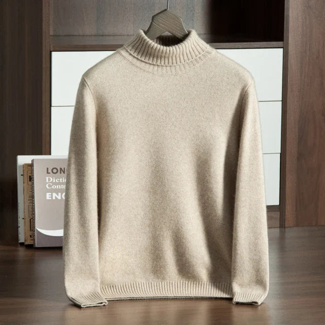 Jersey de cuello vuelto 100 % cachemira