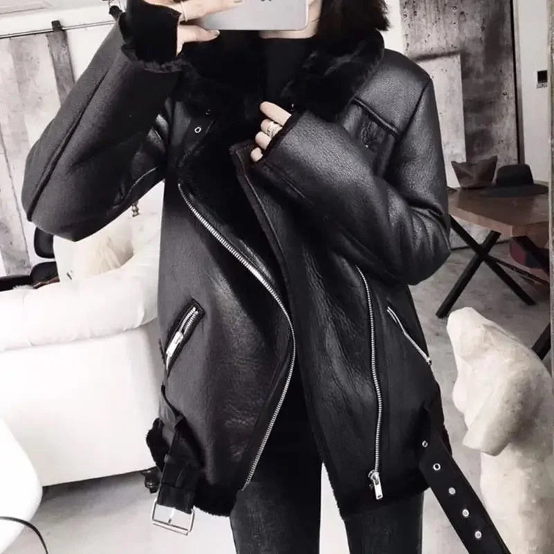 Chaqueta Aviador de Piel Sintética