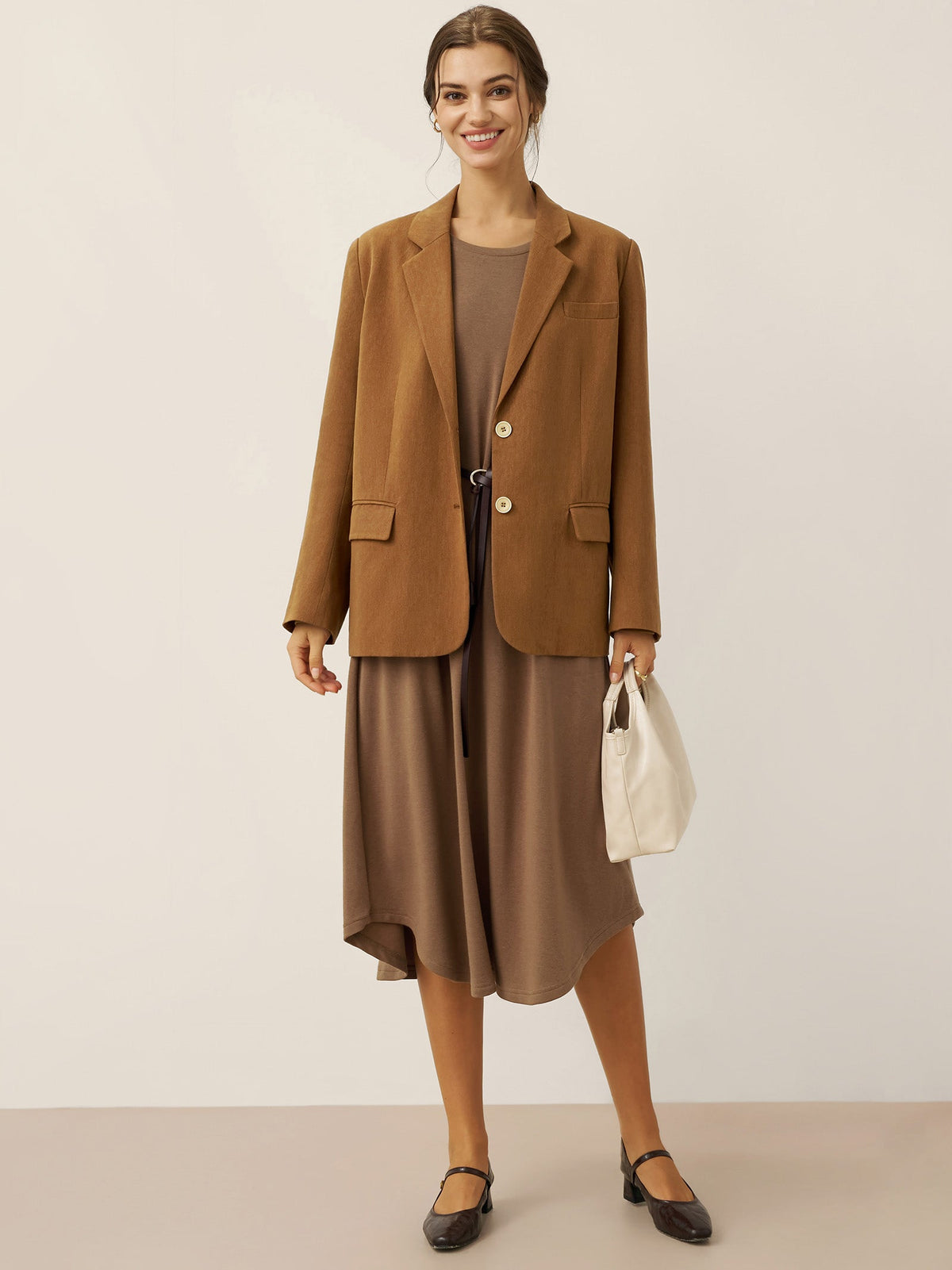 Blazer entallado en lyocell-lana