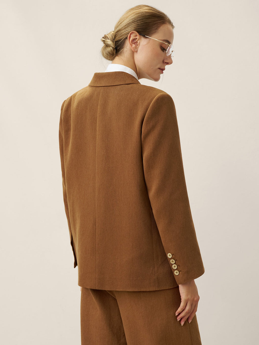 Blazer entallado en lyocell-lana