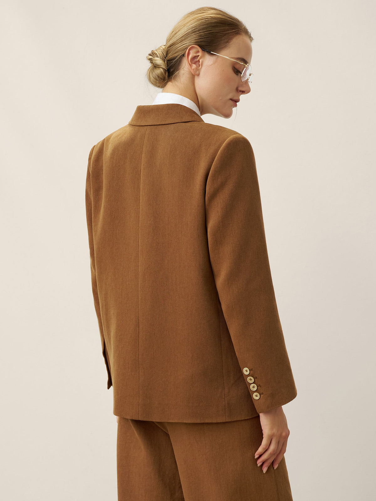Blazer entallado en lyocell-lana