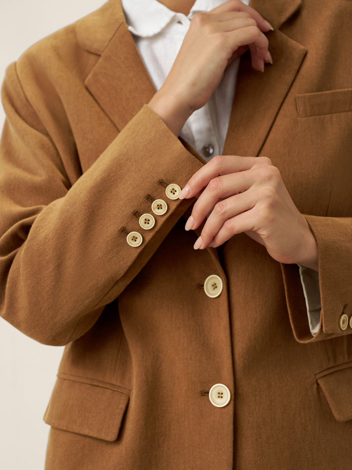 Blazer entallado en lyocell-lana