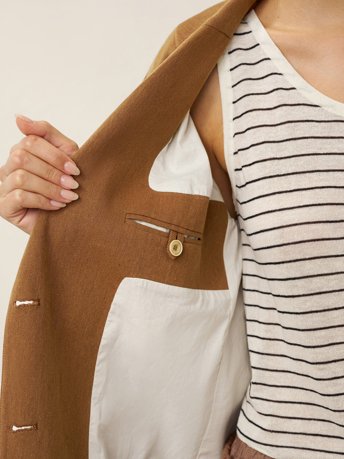 Blazer entallado en lyocell-lana
