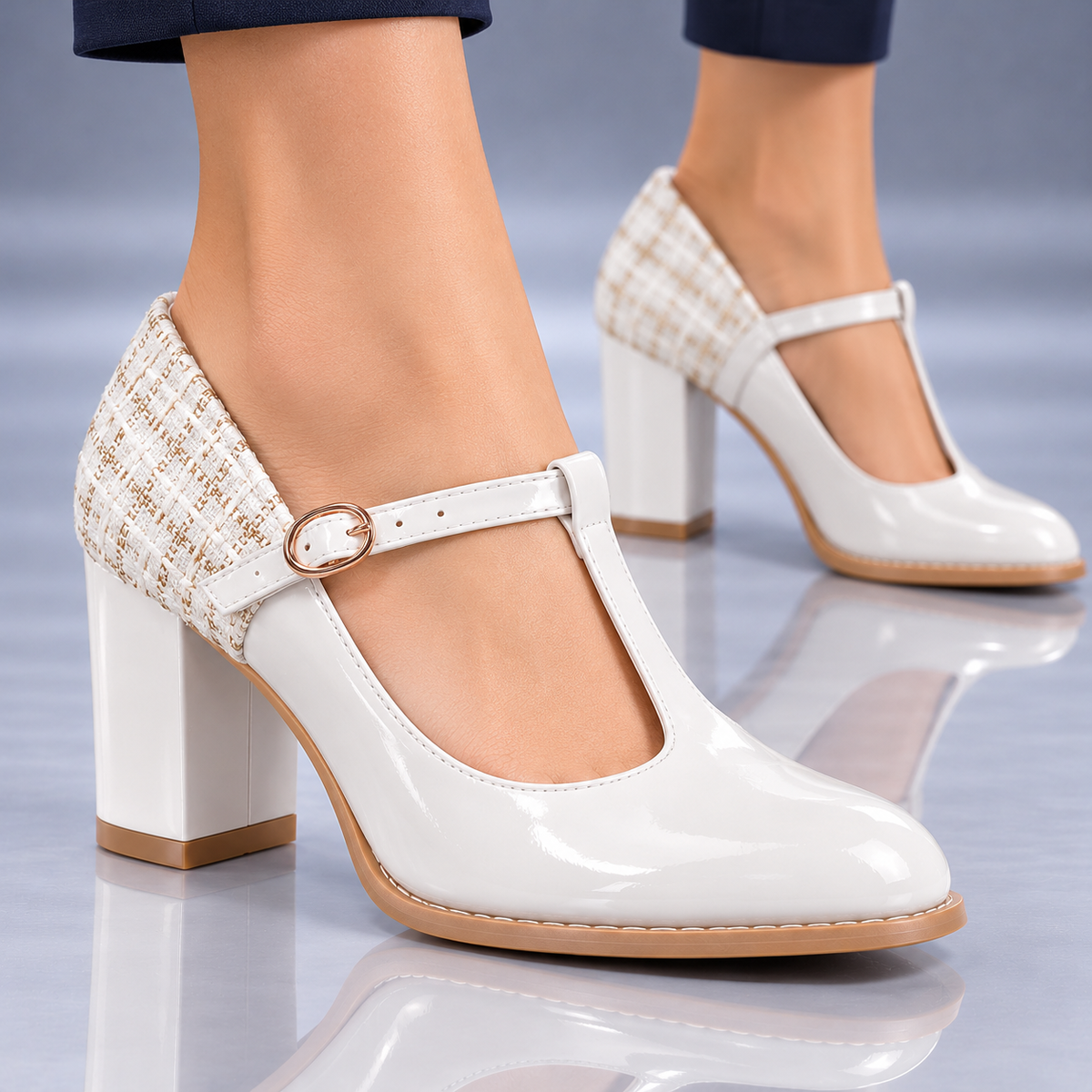 Rosalía | Zapatos de charol con tacón y tira