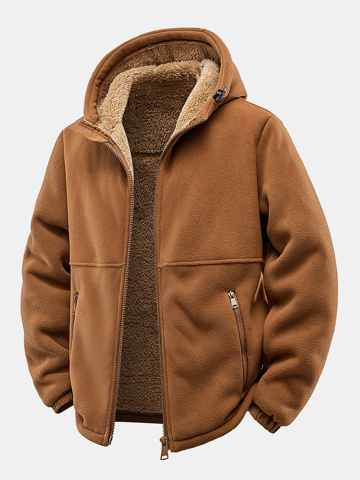 Chaqueta polar con capucha y forro de teddy