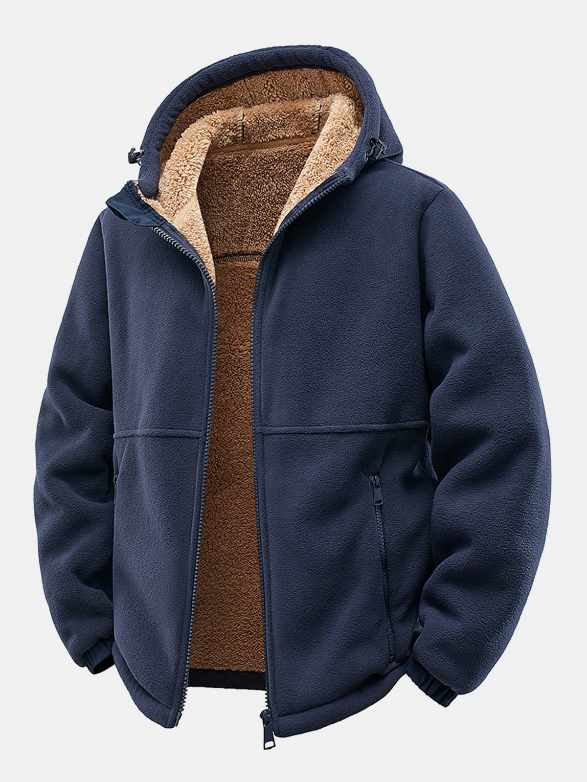 Chaqueta polar con capucha y forro de teddy