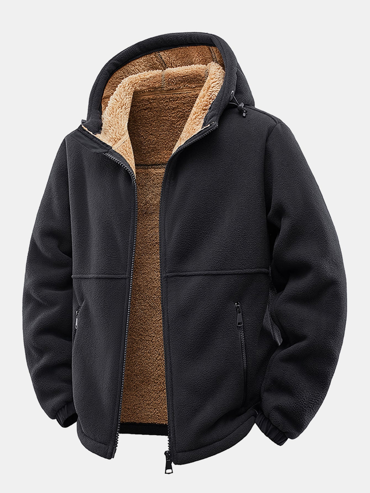 Chaqueta polar con capucha y forro de teddy