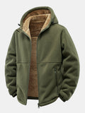 Fleecejacke mit Kapuze und Teddyfutter
