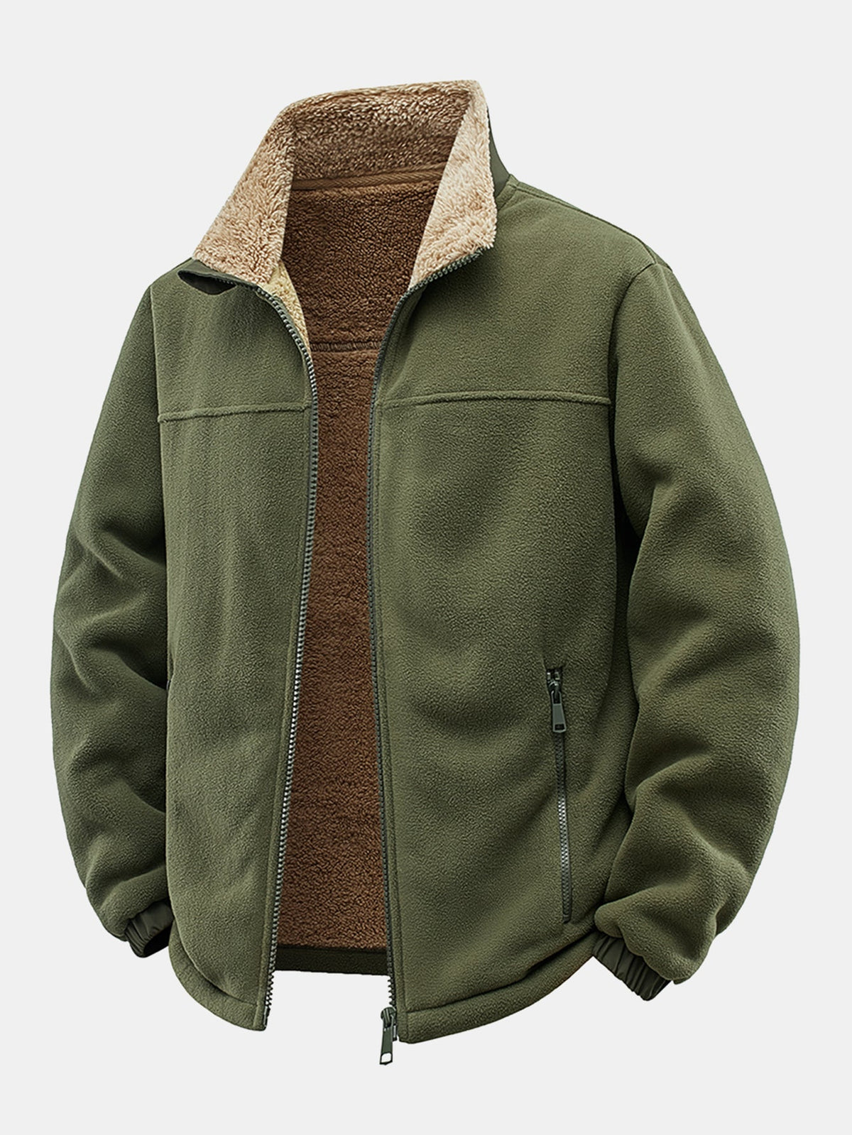 Chaqueta polar con cremallera y cuello alto