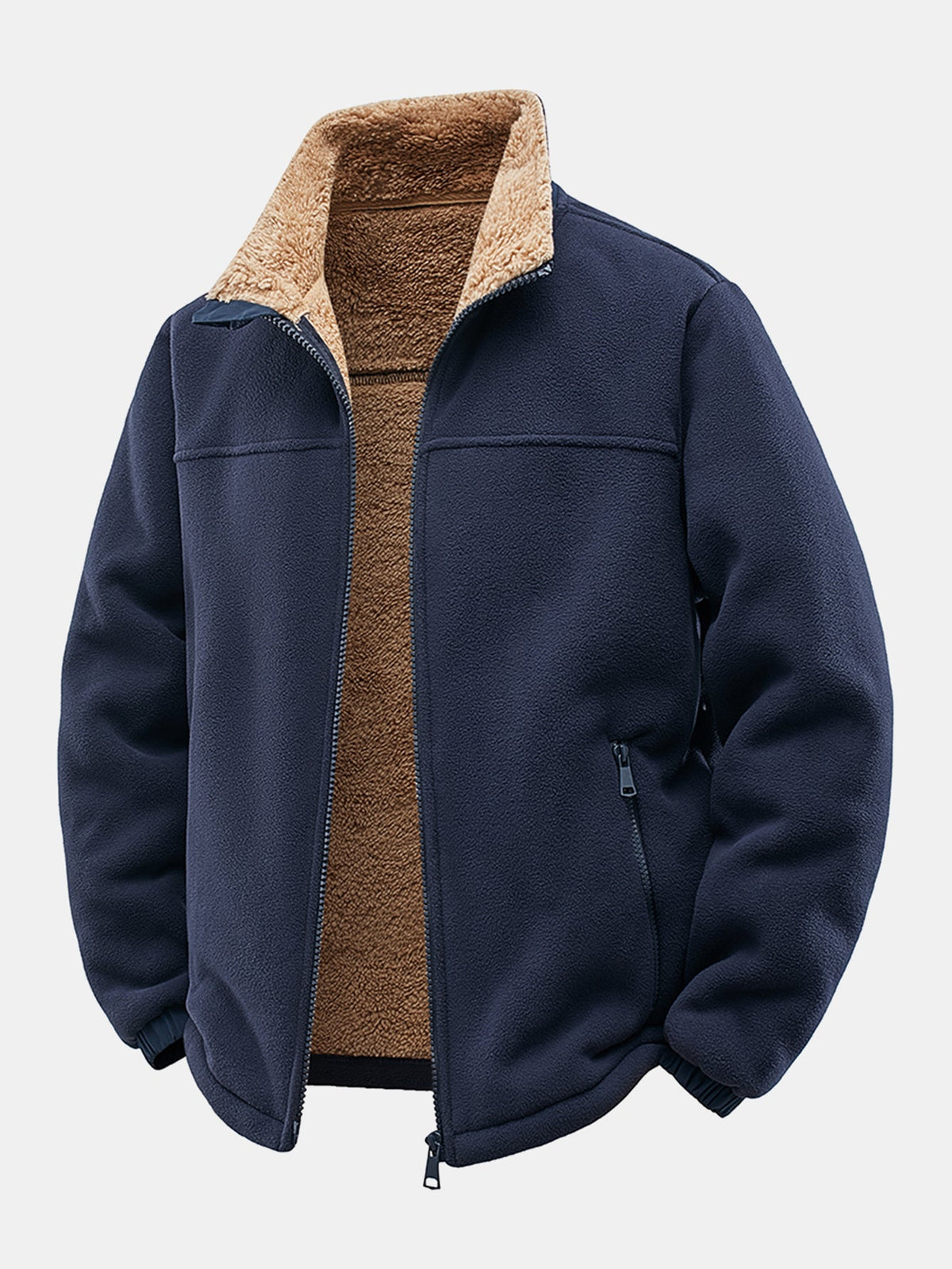 Chaqueta polar con cremallera y cuello alto