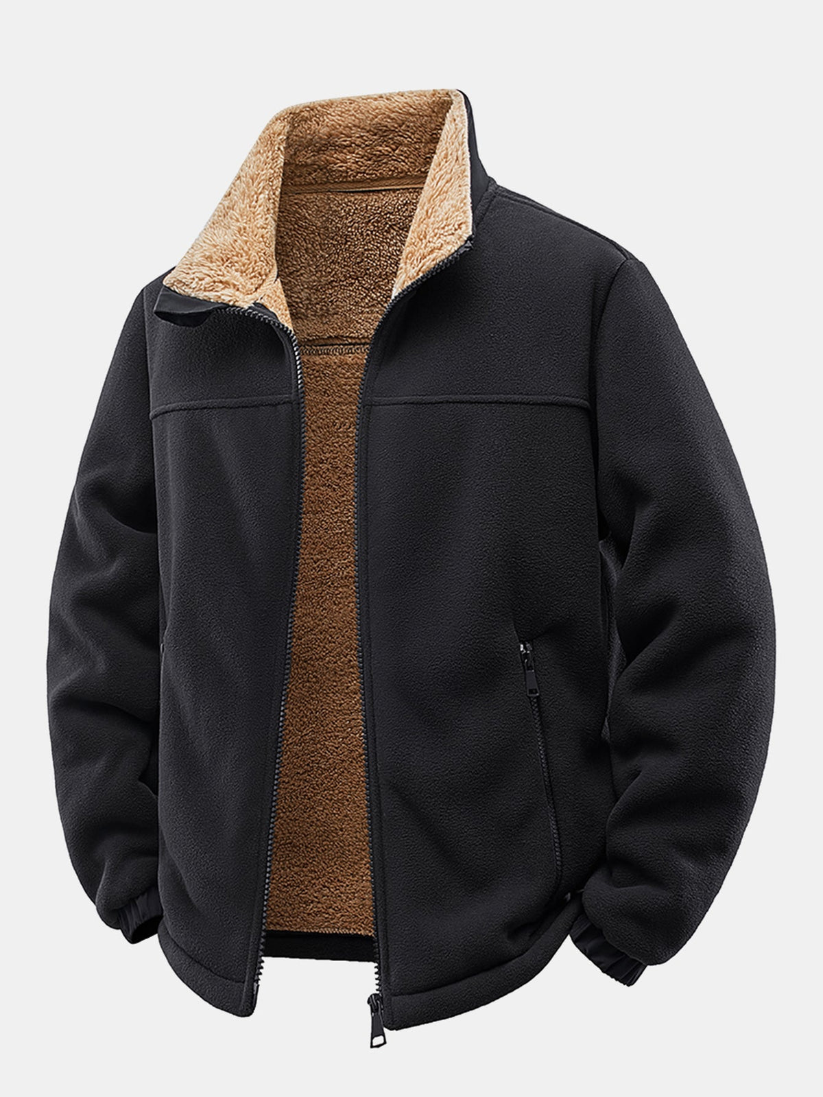 Chaqueta polar con cremallera y cuello alto