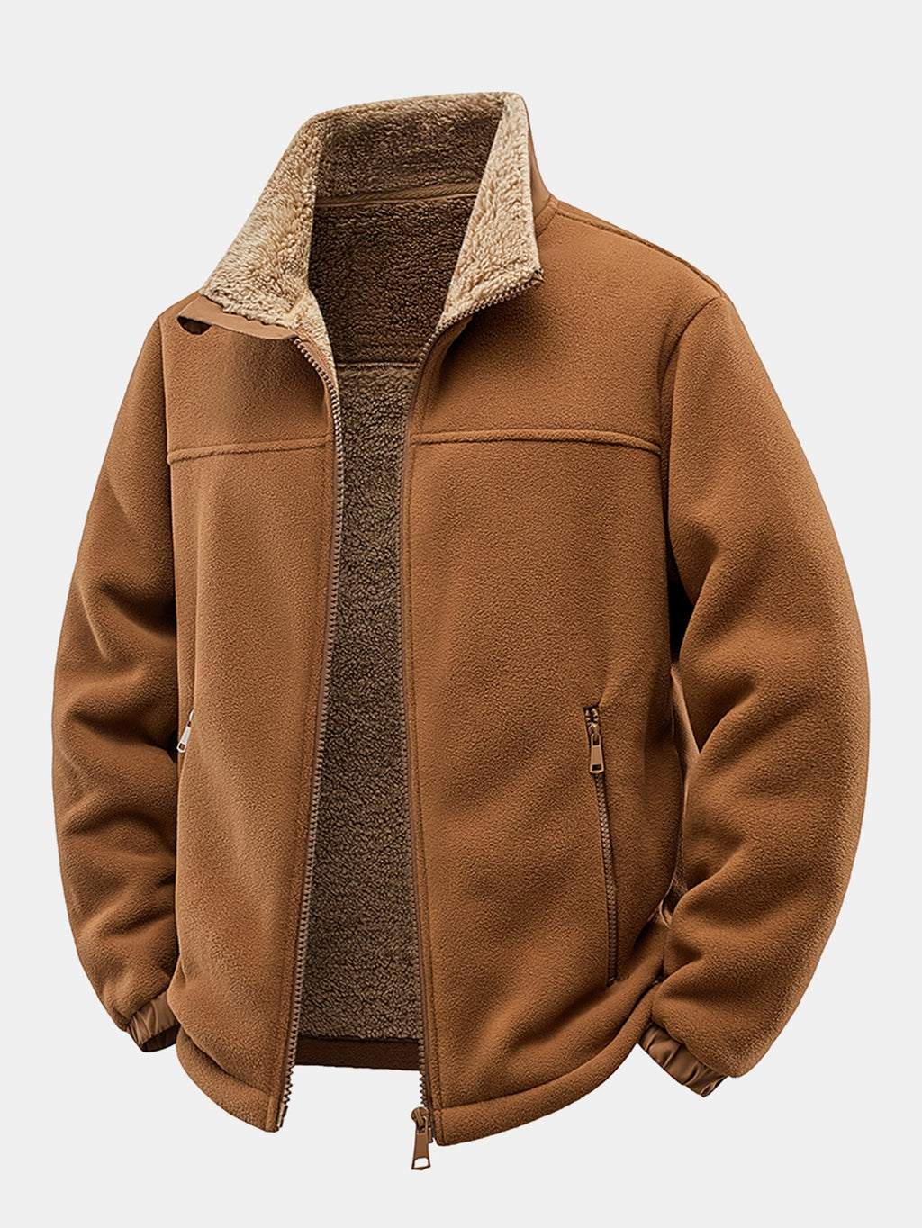 Chaqueta polar con cremallera y cuello alto