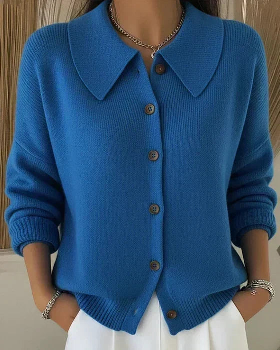 Jersey de Punto con Cuello Camisero