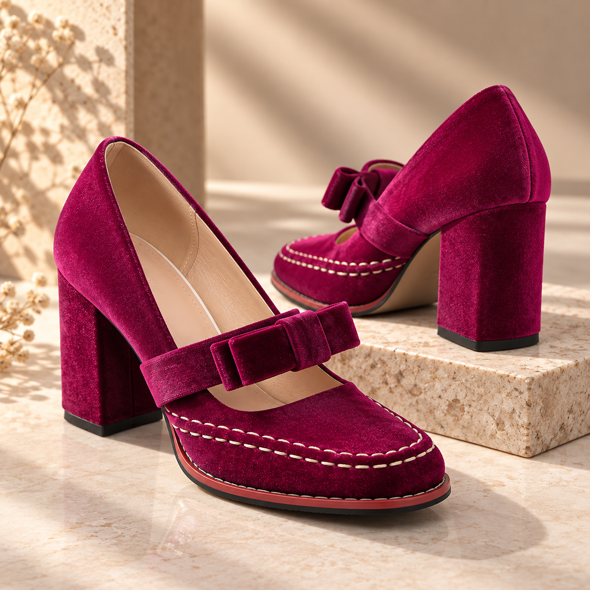 Tacones de terciopelo