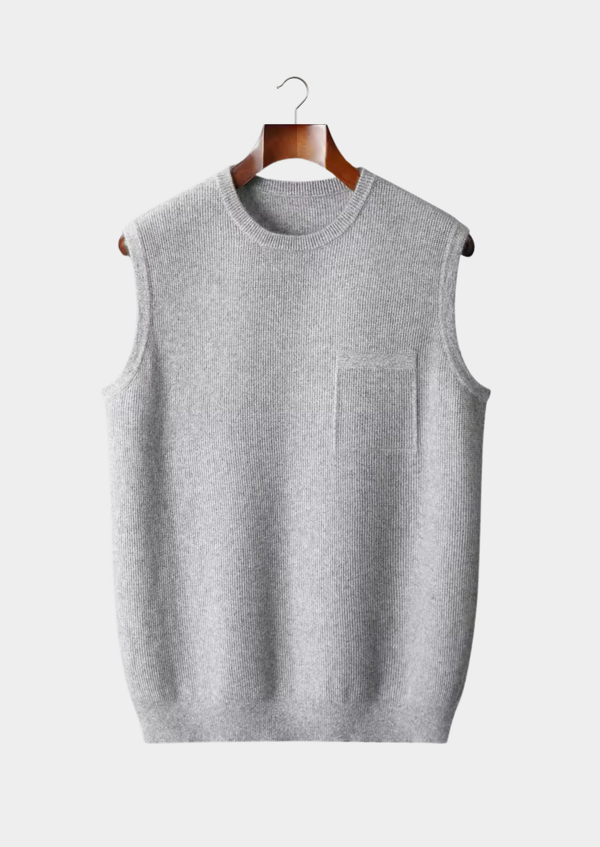 Chaleco 100% cachemir con cuello redondo