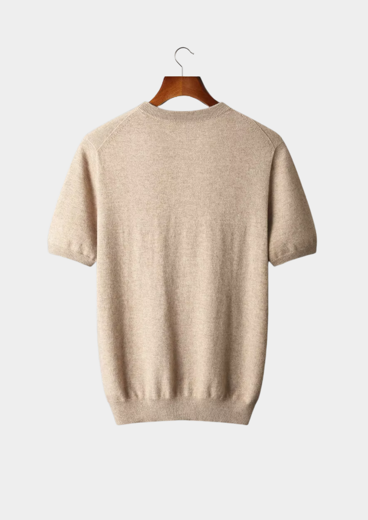 Camiseta clásica de cuello redondo 100 % cachemira