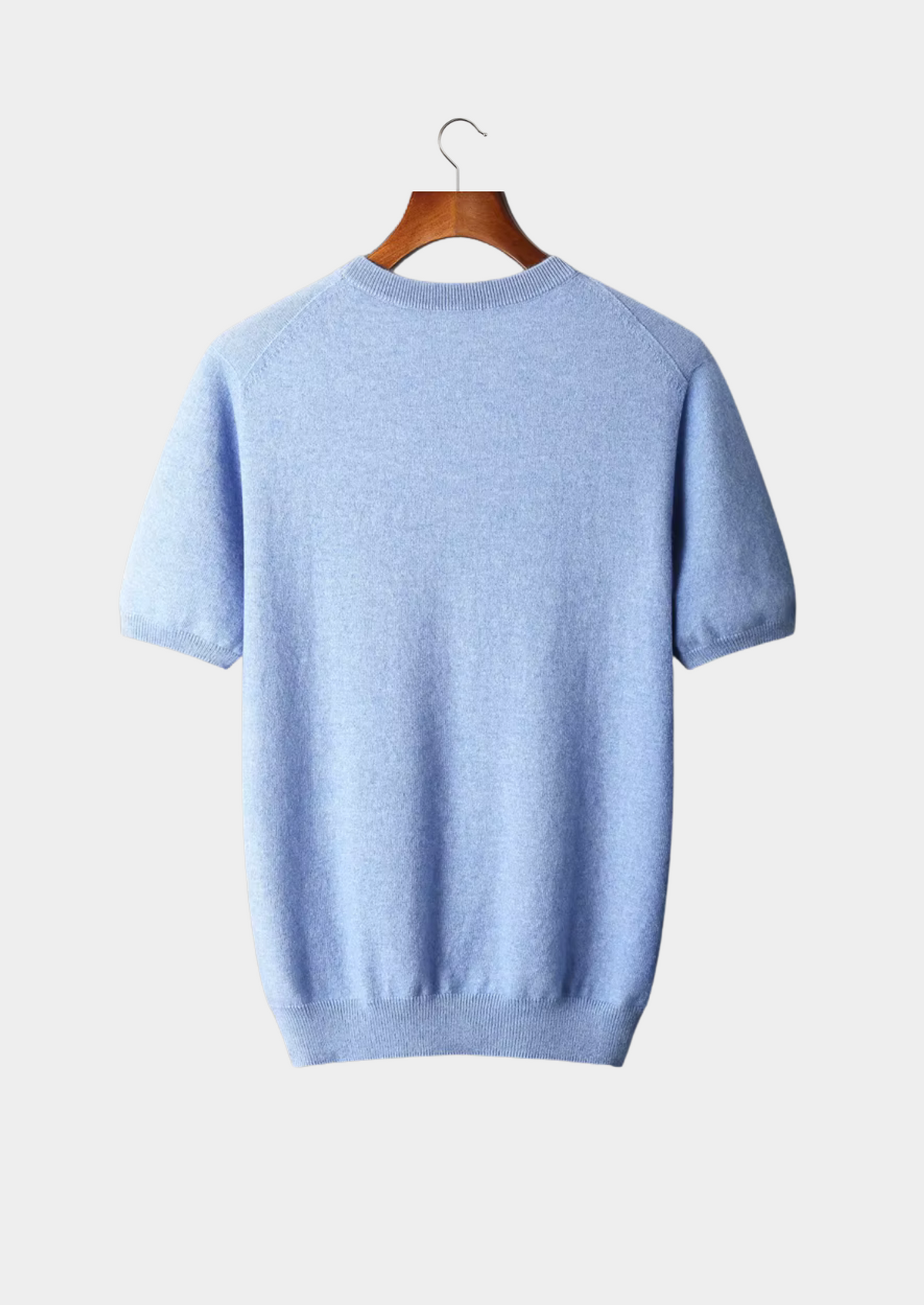 Camiseta clásica de cuello redondo 100 % cachemira