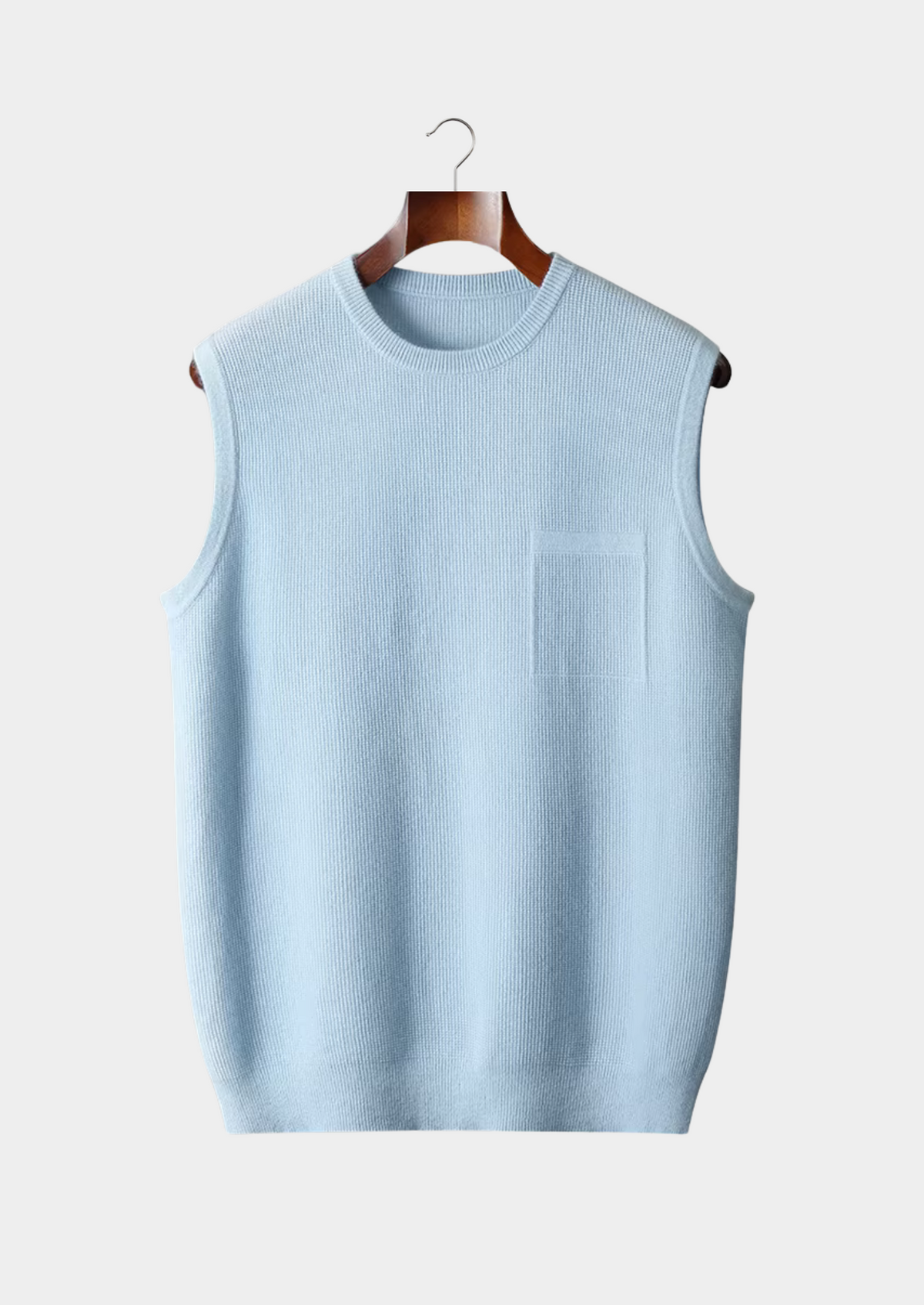 Chaleco 100% cachemir con cuello redondo