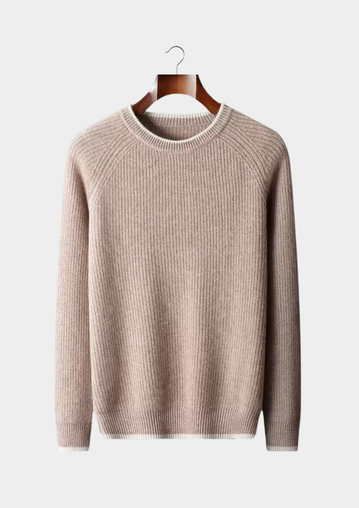 Jersey de lana bicolor con cuello redondo