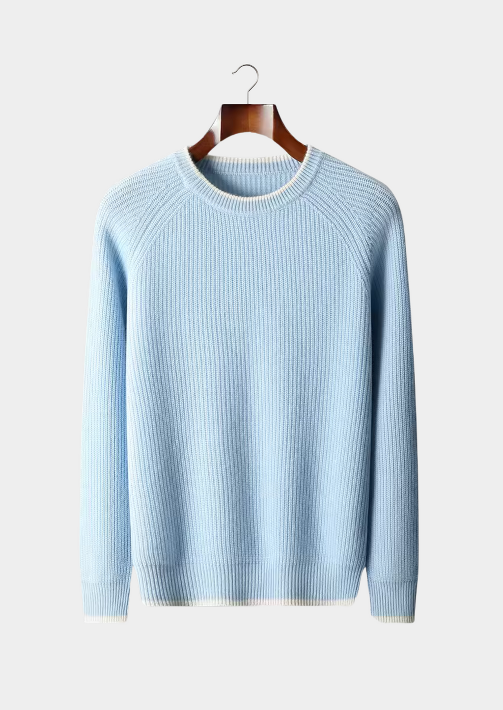 Jersey de lana bicolor con cuello redondo