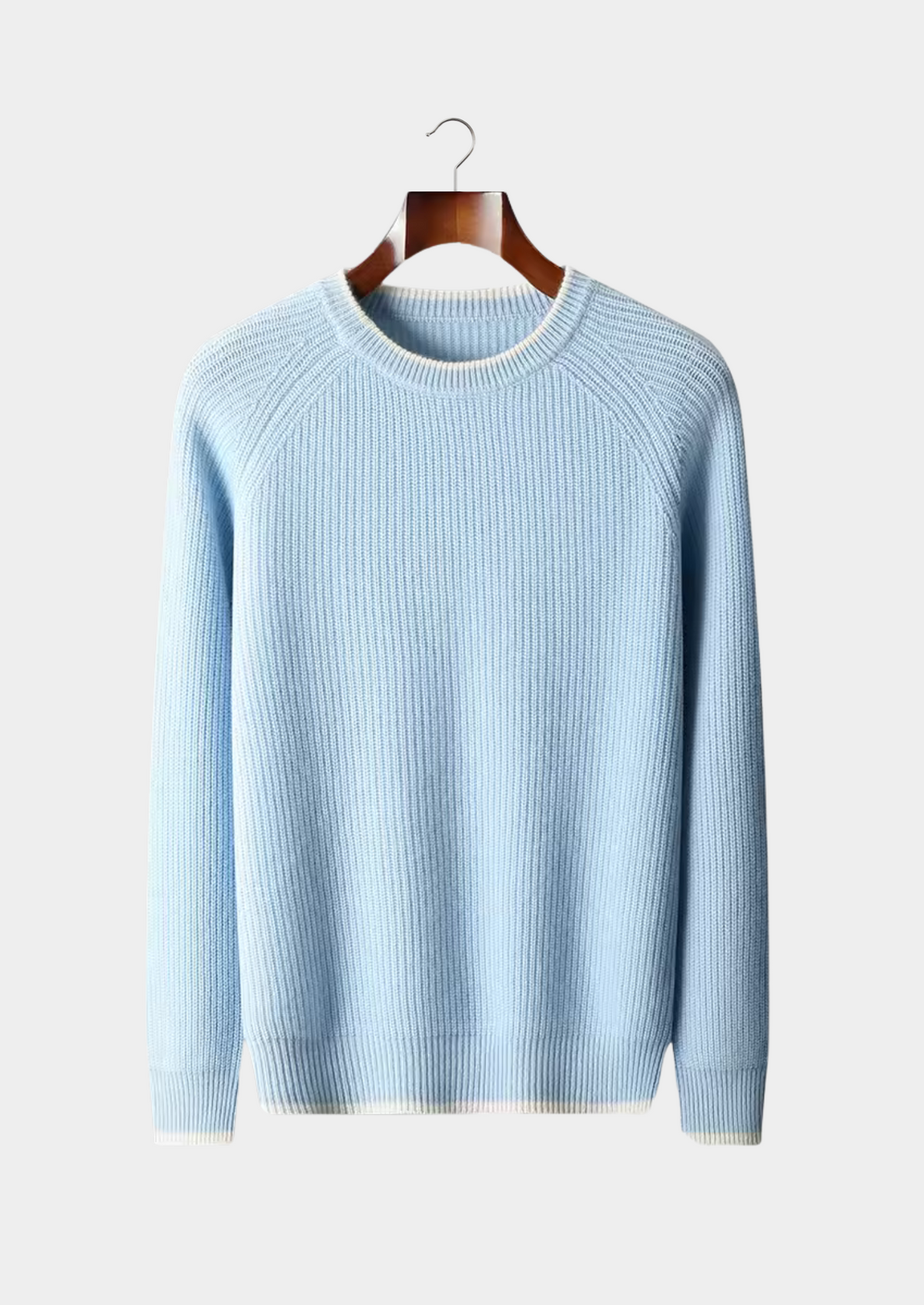 Jersey de lana bicolor con cuello redondo