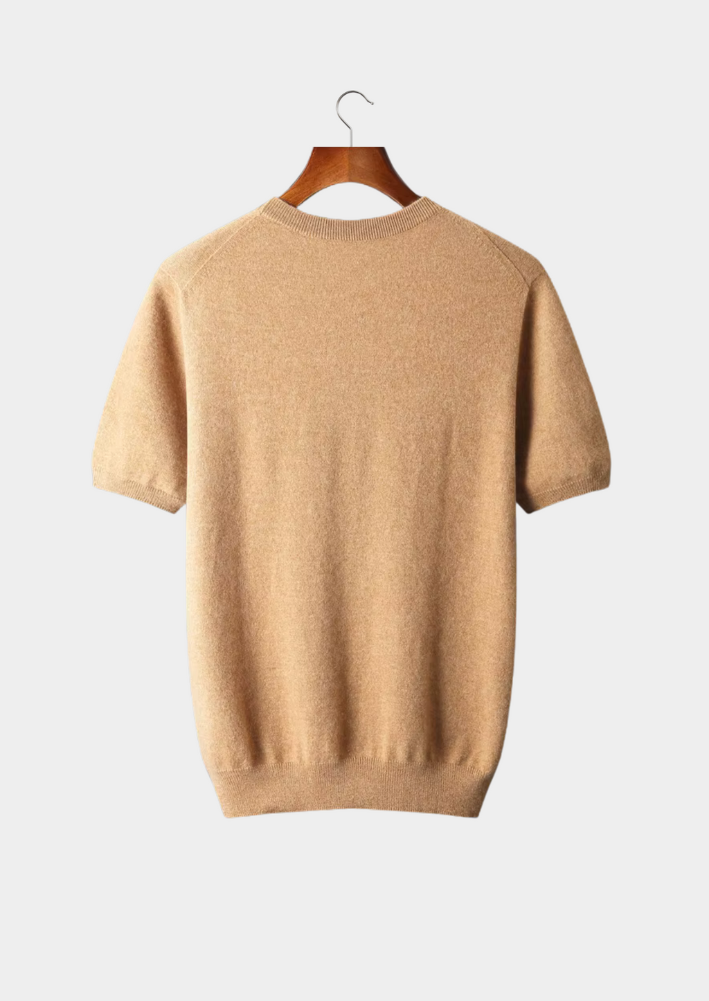 Camiseta clásica de cuello redondo 100 % cachemira