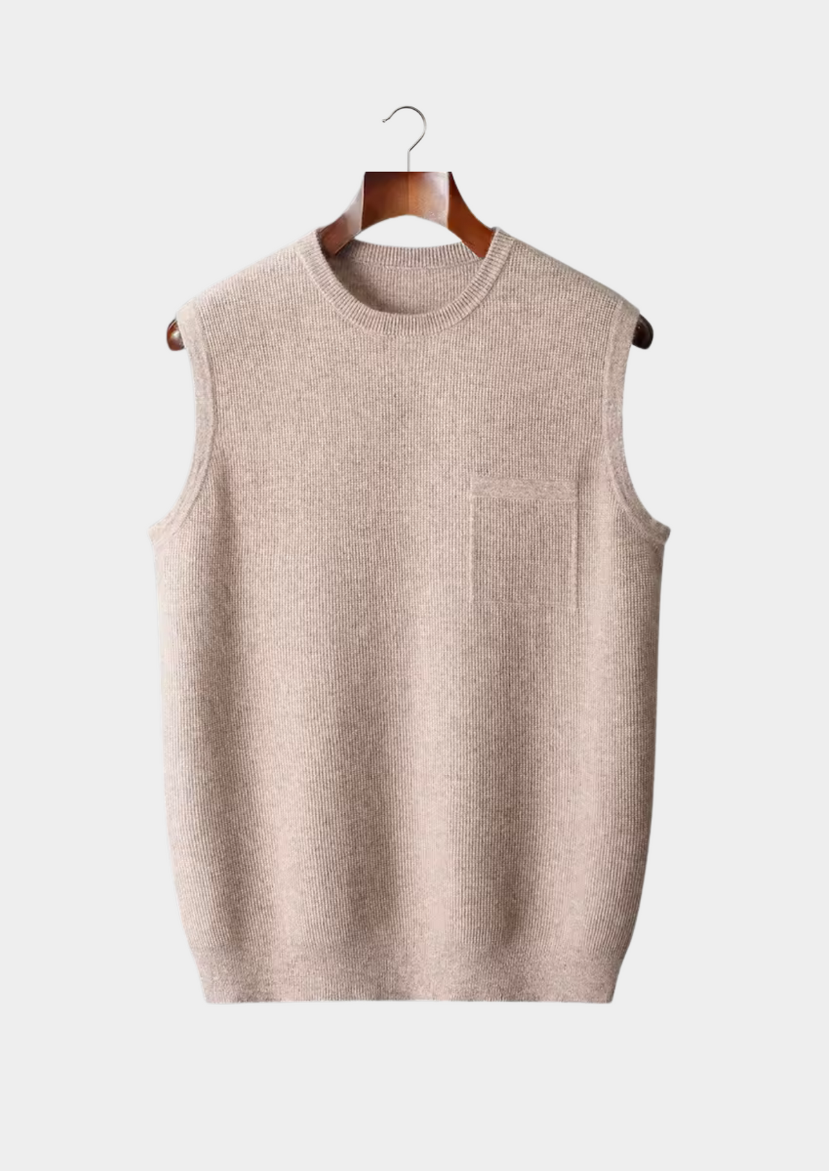 Chaleco 100% cachemir con cuello redondo